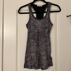 Forever 21 black & silver cotton racer back ribbed tank
